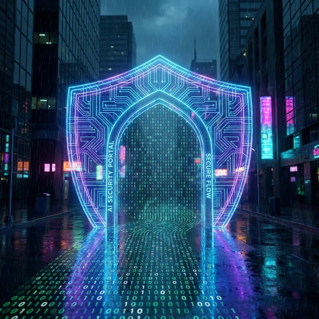 Security illustration showing MCP protocol security risks and Cloudflare Portals protection mechanisms